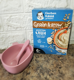 Каша суха молочна швидкорозчинна Gerber Пшенично-вівсяна з кіноа та бананами для дітей із 6 місяців 240 г (8445291121430) фото від покупців 2