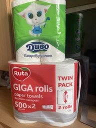 Паперові рушники Ruta GIGA Rolls 2 шари 2 рулони 1000 відривів Білі (4820202895848) фото від покупців 4