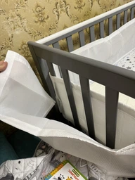 Защита на кроватку для новорожденного 2в1 защитные бортики (150*27 см.) и (320*27 см.) см Белый фото от покупателей 9