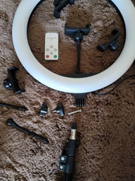 Разноцветная кольцевая RGB LED лампа 36 см 3 крепления смартфона Studio Light + штатив 2м (SMJ-36) фото от покупателей 7