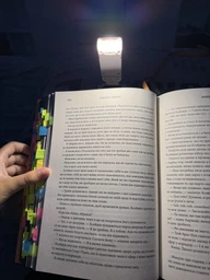 Светодиодный USB светильник лампа зажим для чтения книг c аккумулятором 3 режимами яркости Book Lamp 516 Белый фото от покупателей 3