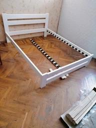 Двуспальная кровать деревянная Палермо плюс 160х220 Серая эмаль K 045 Шаг ламелей 5,5 см. фото от покупателей 6
