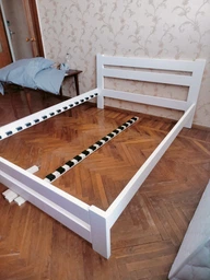 Двуспальная кровать деревянная Палермо плюс 160х220 Серая эмаль K 045 Шаг ламелей 5,5 см. фото от покупателей 4