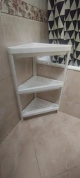 Кутовий стелаж етажерка з полицями, 3 полиці, M&T Displays, пластик, 44х33х71 см, білий