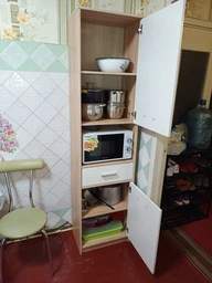 Пенал Типс 2Д1Ш (Мебель Сервис) Белый матовый / Дуб самоа 342802_1 фото от покупателей 3