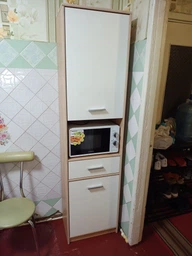 Пенал Типс 2Д1Ш (Мебель Сервис) Белый матовый / Дуб самоа 342802_1 фото от покупателей 2