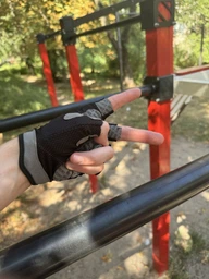 Перчатки для фитнеса (велосипеда и тяжелой атлетики) SPORT GEAR "S" чёрные с розовым фото от покупателей 14