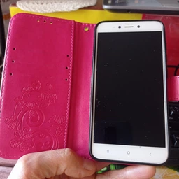 Чехол Clover для Xiaomi Redmi 4X книжка кожа PU с визитницей малиновый фото от покупателей 2