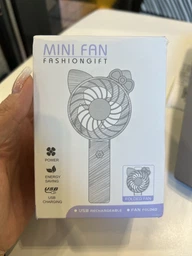 Портативный ручной вентилятор handy mini fan с аккумулятором 18650, черный со складной ручкой фото от покупателей 6