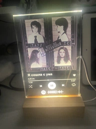 Скляний постер із теплою білою підсвіткою. Розмір А6. Дизайн Spotify фото від покупців 2