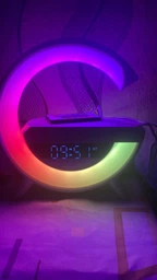 Многофункциональный ночник с будильником BT-3401 RGB с Bluetooth колонкой, Радио и беспроводной зарядкой Белый фото от покупателей 14