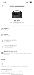 Зарядная станция NIUESS NE-700 Pro / 700 Вт / 720 Вт⋅ч / Li-Ion Black (NE-700P) фото от покупателей 19