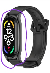Ремінець силіконовий з металевою капсулою Mi Jobs Premium Comfort для фітнес браслета Xiaomi Mi Band 7 пудровий + рожеве золото (mrk3965)