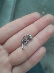Магнитный фейк септум (серьга обманка, клипса в нос, ухо) из стали Spikes SEPF01-ST имитация пирсинг подковы (Цвет: Серебристый)