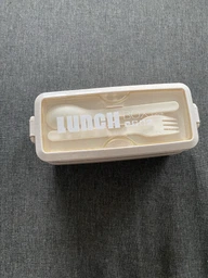 Ланч бокс на 2 уровня с эко пластика ложкой/вилкой и разделителем 750 мл Eco LUNCH бежевый (LB-103714) фото от покупателей 3