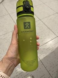 Пляшка для води Harmony Total Graphite 1 л. з контейнером для фруктів і захисним неопреновим чохлом фото від покупців 4