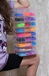 Набір для плетіння браслетів Fashion Loom Bands 15000 гумок - 9-ярусний кейс 54 комірки з аксесуарами