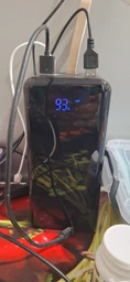 Павербанк Power bank 4 роз'єми I-Battery 80000 mAh з ліхтариком та вбудованими кабелями Чорна