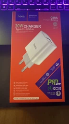 Адаптер питания быстрой зарядки Hoco с разъемом USB + Type-С Блок питания (USB-C) + USB для зарядки телефона iPhone/Xiaomi/Samsung/Huawei/Meizu Power Adapter PD20W+QC3.0 USB-A/USB-C/3,1A фото от покупателей 11