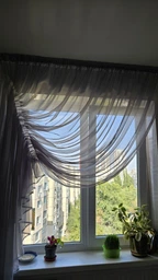 Тюль вуаль для кухні Jolie maison Шифон ліва 280х170 см Бузковий