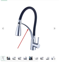 Смеситель кухонный Luxor Naomi Black Steel holder Praktik + светодиодная LED подсветка воды черный, нержавеющая сталь, прочие цвета