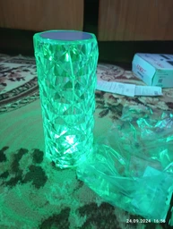 Ночник лампа RGB настольная Rose Diamond Table Lamp LED светильник кристалл с USB-зарядкой и пультом ромб фото от покупателей 9