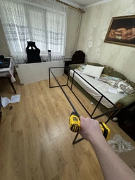Стіл комп'ютерний-письмовий Стерх лофт з металевою опорою Т1.3 1800х700х750 мм Білий/Чорний фото от покупателей 6