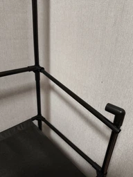 Вешалка для одежды в прихожую New simple floor clothes rack чёрная с полками для обуви Черный фото от покупателей 6