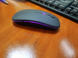 Бездротова Безшумна мишка 2.4G + Bluetooth Вбудований акумулятор RGB підсвітка Black фото від покупців 3