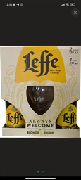 Подарочная упаковка пива Leffe Blonde светлое 6.6% 0.75 л и пива Leffe Brune темное 6.5% 0.75 л + фирменный бокал 0.33 л (4820034922286)