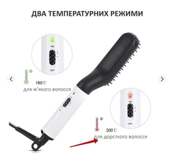 Расческа-выпрямитель/утюжок для бороды/волос электрический Styling Brush белый (GS-64132)