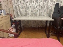 Письменный стол Ferrum-decor Драйв 750x1200x700 Черный металл ДСП Белый 32 мм (DRA211)