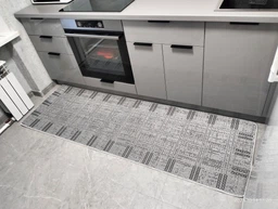 Прорезиненный Безворсовый Коврик на Кухню Kitchen 1924719 Бежевый 67х200 см фото от покупателей 8