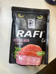 Вологий корм для дорослих кішок Dolina Noteci RAFI Cat пауч з лососем 300 г (5902921394792) фото від покупців 4