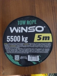 Трос буксировочный Winso 135550 с металлическими крючками 5.5 т лента 5 м (5907648380691)