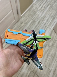 Детский игрушечный пистолет катапульта запускающий самолетики Eys Toys Air Battle K 5000 Бирюзовый фото от покупателей 1