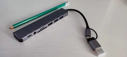 USB хаб Deepfox 2218TU Type C/Type A 8 в 1 алюмінієвий hub картрідер аудіо фото від покупців 1