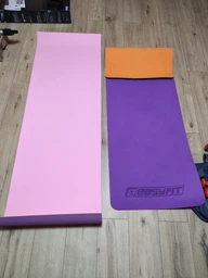 Килимок для йоги та фітнесу EasyFit TPE+TC 6мм двошаровий сірий-чорний фото від покупців 12