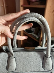 Сумка женская стильная tote bag вместительная элегантная структурная шоппер через плечо с ручками и ремешком в классическом стиле модная повседневная сумка-тоут аксессуар из серой экокожи 65997