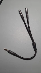 Кабель Переходник 2 in 1 Mini-Jack 3.5mm Аудио+Микрофон Hoco Аукс Audio adapter 0,25M Black-Grey