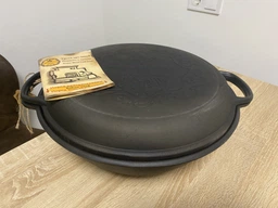 Казан Maysternya 8 л, Ø 34см чугунный WOK с крышкой-сковородой. Вес 9,79кг (Т405СР) фото от покупателей 6
