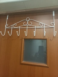 Гачки металеві для дому навісні вішалка на двері 7 гачків Білий