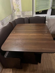 Комплект-кухонный ПП Стародуб Лира орех темный (уголок/стол/2 табуретки) фото от покупателей 4