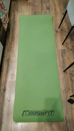 Килимок для йоги та фітнесу (йога мат ТПЕ) EasyFit TPE+TC 183х61см 6мм товщиною двошаровий синій-жовтий фото від покупців 1