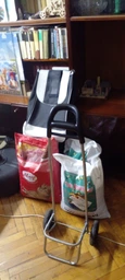 Тачка продуктова на колесах Складаний візок господарська сумка шоппер 30л Бордо фото від покупців 13