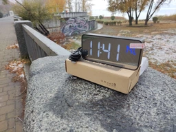 Часы настольные электронные зеркальные Losso Premium (BT) с LED подсветкой и термометром (белые), будильник фото от покупателей 14