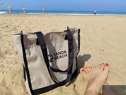 Пляжная сумка Sand&Beach Бежевый (сумка для песочницы с сетчатым дном (9122214) фото от покупателей 4