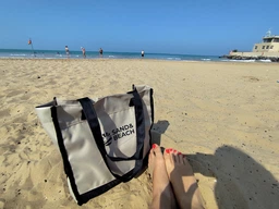 Пляжная сумка Sand&Beach Бежевый (сумка для песочницы с сетчатым дном (9122214) фото от покупателей 1