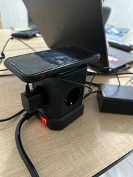 Универсальный сетевой удлинитель RZTK Power Hub Wireless 15W + 3 USB-A + USB-С (PD20W) Black 2 м фото от покупателей 8