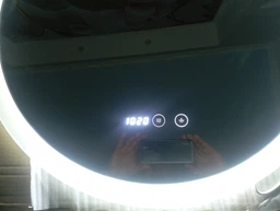 Зеркало с подсветкой для ванной комнаты настенное смарт зеркало LED с подогревом и дисплеем 59х59 см BRS фото от покупателей 2